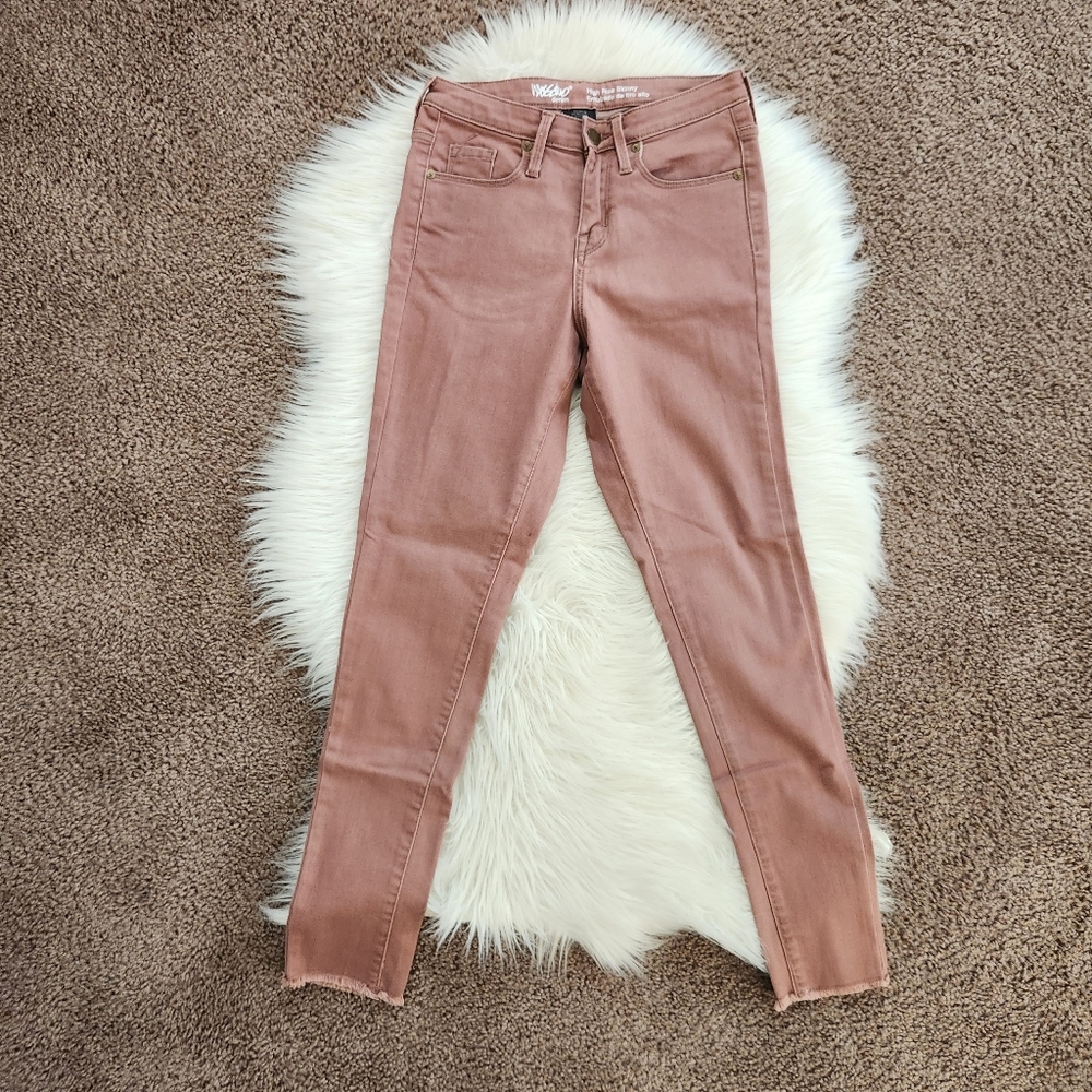 Mossimo Denim Mauve Pink High Rise Skinny Power Stretch Jeans